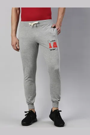 Joven Men Grey-Melange Solid Slim Fit Joggers