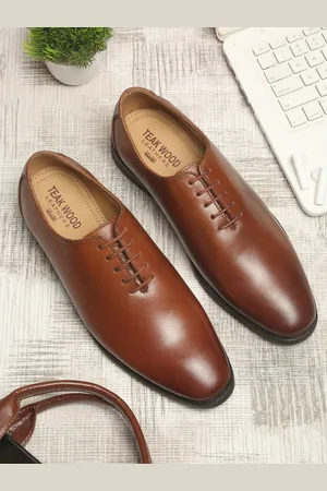 Teakwood Leathers Men Tan Brown Genuine Leather Formal Oxford Shoes