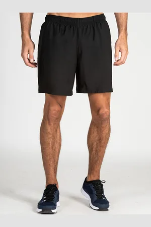 DECATHLON Men Black Dry-Fit Fitness Training Shorts