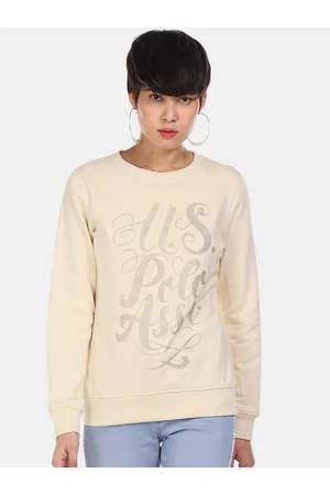 U.S. Polo Assn. Women Beige Printed Sweatshirt