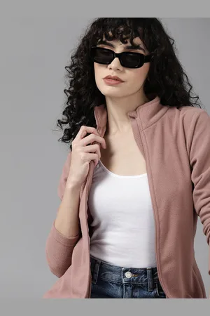 Roadster Women Dusty Pink Solid Sweatshirt