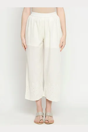 Pantaloons Women Off White Culottes Trousers