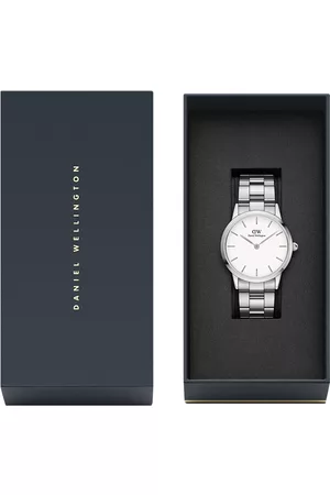 Daniel Wellington Unisex Iconic Link 36mm White Dial Round Analogue Watch- DW00100203
