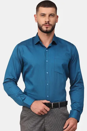 Copperline Men Blue Comfort Slim Fit Formal Shirt