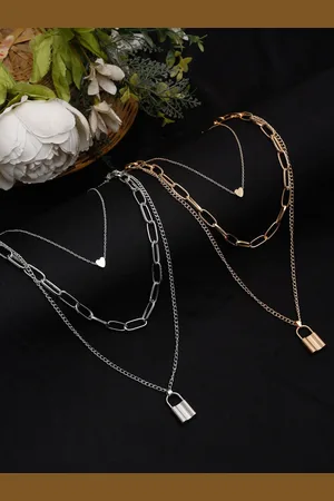 YouBella Women Set of 2 Gold Plated Necklaces