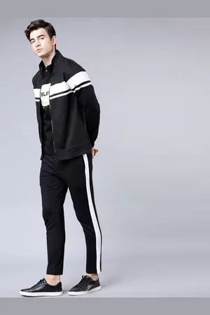 Highlander Men Black & White Colourblocked Sweatshirt
