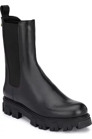 Delize Black Party High-Top Block Heeled Chelsea Boots