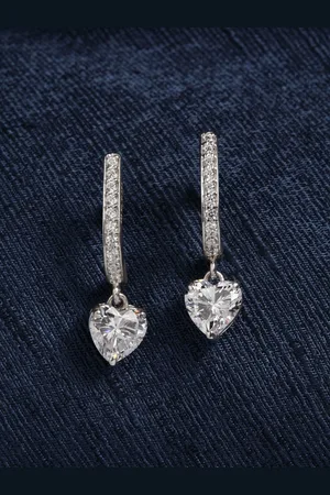 CLARA Silver-Toned Contemporary Drop Earrings