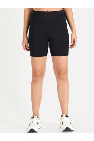 ATHLISIS Women Black Skinny Fit Sports Shorts