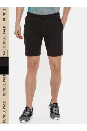 dollar Men Pack of 2 Black Solid Regular Shorts