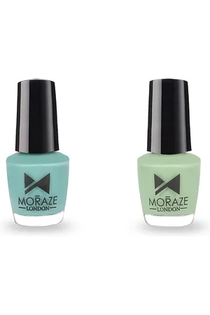 Moraze Nail Polish Pack of 2 - Aquamarine, Crystal Clear - 10 ML (5 ML Each)
