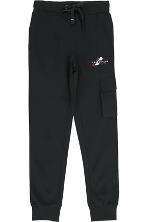 Alan Jones Boys Charcoal Black Solid Cotton Joggers
