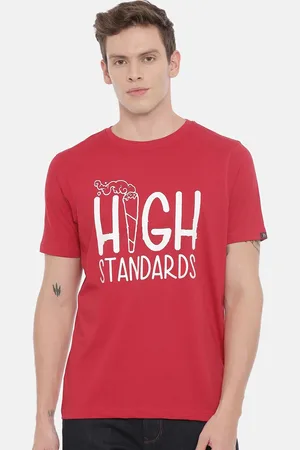 Bushirt Men Red Printed Round Neck T-shirt