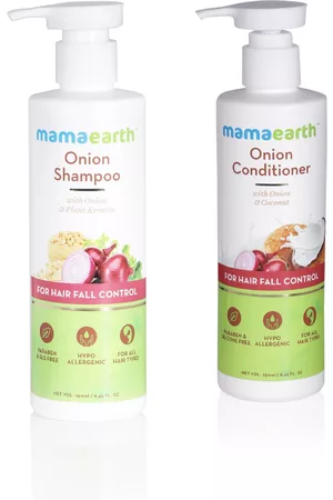 Mamaearth Unisex Set of Onion Hair Fall Control Sustainable Shampoo & Conditioner