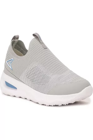 POWER Men Grey Woven Design Slip-On Sneakers