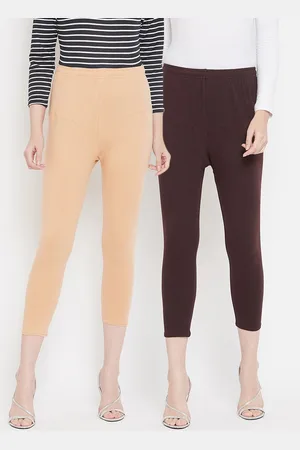 Tulsattva Women Pack Of 2 Solid Three-Fourth Length Leggings