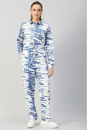 ATHENA Women Blue Printed Basic Jumpsuit