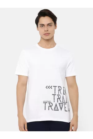 Wildcraft Men Off Active Tee 7 White Typographic T-shirt