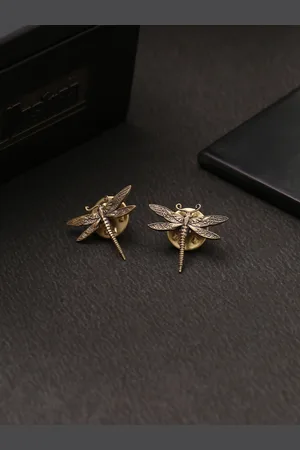 COSA NOSTRAA Men Gold-Toned Dragonfly Collar Tips Accessory Gift Set