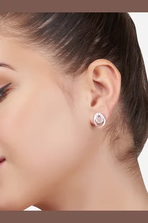 Ami Rose Gold Oval Studs Earrings