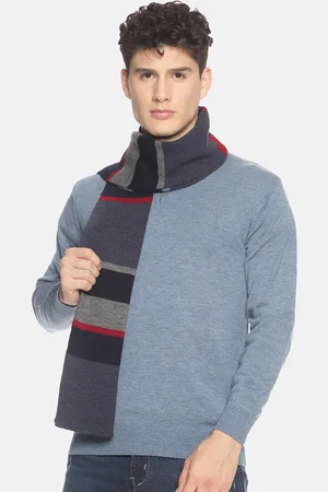 513 Clothing Men Beige & Red Woven Design Mufflers