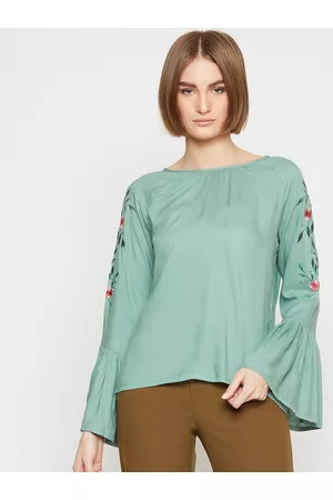 marie claire Women Green Solid Top
