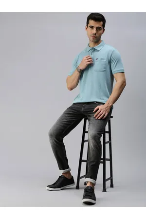 ONN Men Blue Polo Collar T-shirt