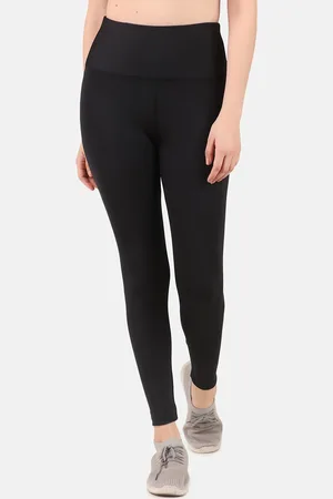 FITINC Women Black Solid Tights