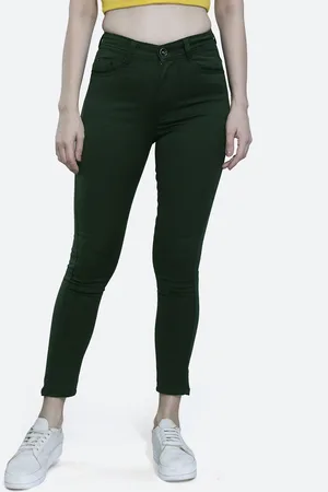 FCK-3 Women Olive Green Frisky Skinny Fit High-Rise Stretchable Jeans