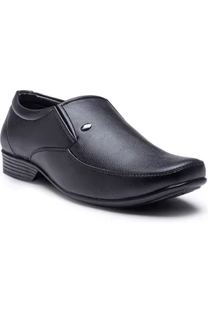 ACTION Men Black Solid Formal Slip-Ons