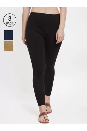 GRACIT Women Pack Of 3 Solid Ankle-Length Leggings