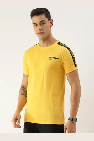 Forever 21 Men Yellow & Black Printed T-shirt