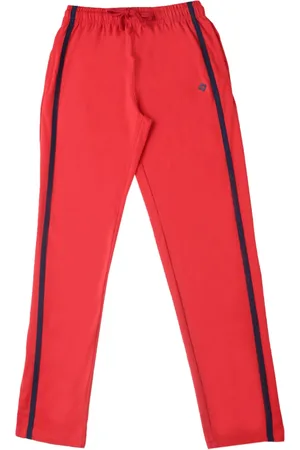dollar Boys Red Solid Straight-Fit Track Pants