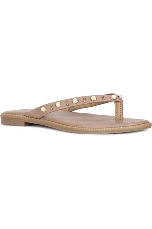 Bata Women Pink Embellished T-Strap Flats
