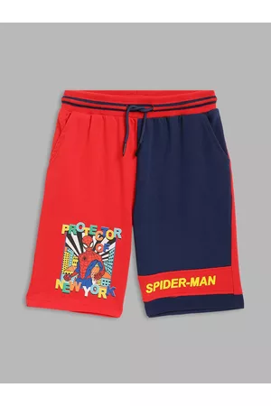 Blue Giraffe Boys Multicoloured Spider-Man Printed Shorts