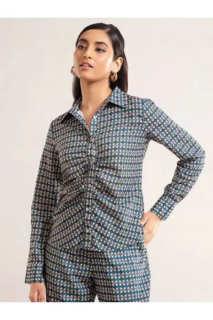 20Dresses Women Blue Printed Casual Shirt