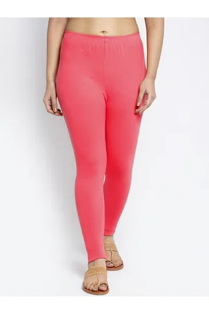 Jinfo Women Pack Of 2 Solid Blue & Peach Ankle-Length Leggings