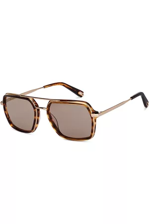 John Jacobs Brown UV Protected Aviator Sunglasses