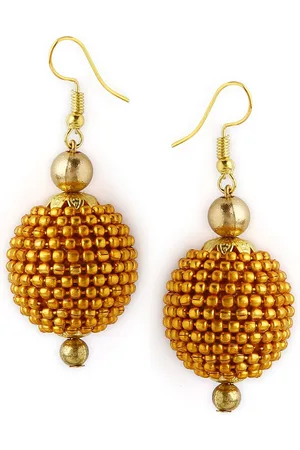 Akshara Clothing Gold-Toned Dome Shaped Drop Earrings