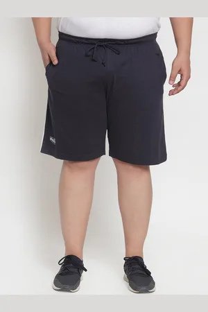 Pluss Men Navy Blue Solid Regular Fit Regular Shorts