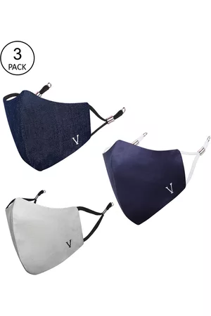 Masq Unisex Pack Of 3 4-Ply Reusable Anti-Pollution Pure Cotton Cloth Masks