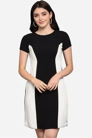PURVAJA Women White Colourblocked Sheath Dress