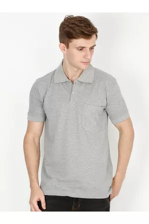 Fleximaa Men Grey Polo Collar T-shirt