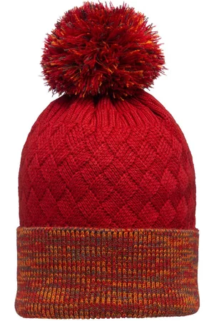 513 Clothing Women Red & Orange Self Design Knitted Beanie