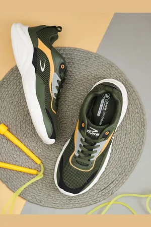 Duke Men Olive Green Mesh Running Shoes