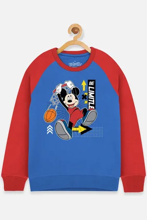 Kidsville Boys Blue & Red Mickey Mouse Printed Sweatshirt