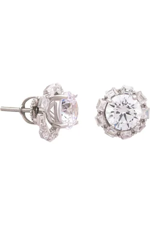 Anayra Jewellery White Circular Studs Earrings