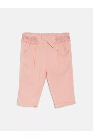 MINI KLUB Girls Pink Solid Regular Fit Capris