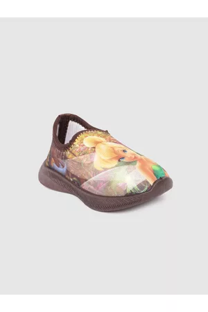 toothless Girls Maroon Tinker Bell Printed Slip-On Sneakers