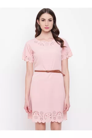 Mayra Women Pink Solid Sheath Dress